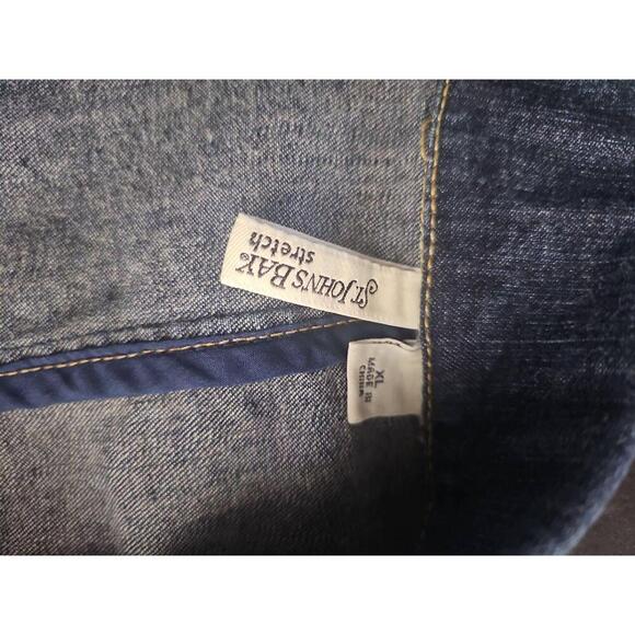 St John's Bay Blue Denim Jacket XL 5-Button Pocket Flaps Collarless - Picture 7 of 8